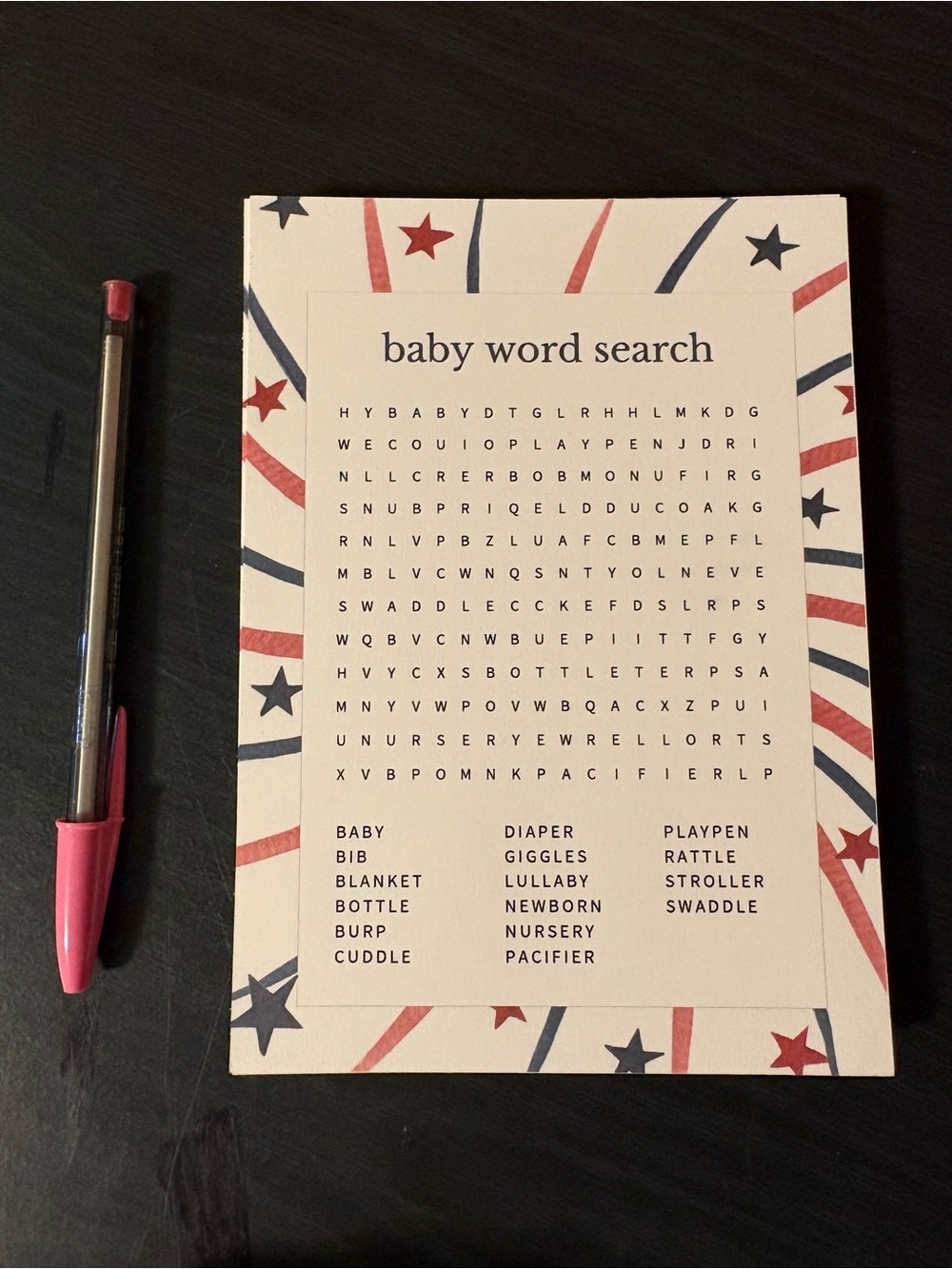 Baby Word Search Game - Red & Blue 30 cards